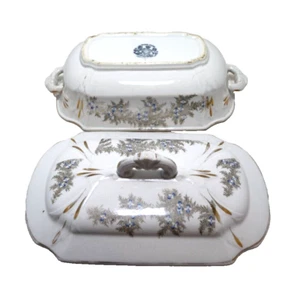 Transferware Covered Casserole & Platter Stone China Extra Quality 3 Piece ATQ - Picture 1 of 13