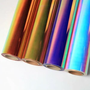 12''x10' Holographic Chrome Vinyl Roll Permanent Adhesive Craft Vinyl for Cut - Picture 1 of 28