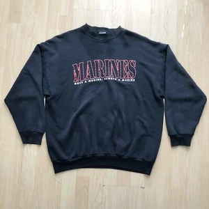 Vtg United States Marines Sweatshirt XL Once A Marine Always A Marine Pullover - Picture 1 of 12