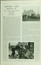 1902 PRINT BRITISH LIFE BOATS WALMER ADMIRAL ROYSE LIFEBOAT & CREW CAPSTAN 