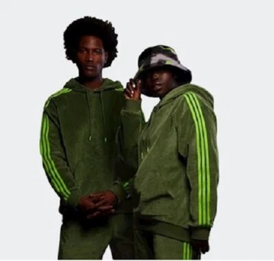 adidas Unisex X Ivy Park IVP Hoodie Wild Pine Green Corduroy loose HC6016 $120 - Image 1 of 4