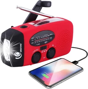 2000mAh Emergency Solar Hand Crank Weather Radio Power Bank Charger Flash Light - Picture 1 of 10