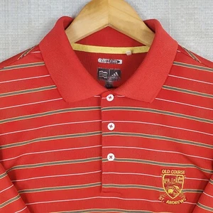 ADIDAS x ST ANDREWS OLD COURSE Size Large Mens Polo Shirt Climacool Red Stripe - Picture 1 of 16