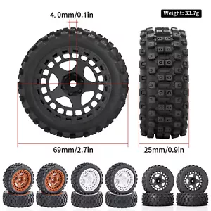 4Pcs Wheel Hub Tires For Arrma 1/18 2S Typhon Grom RC Crawler Car Upgrade Parts - Picture 1 of 18