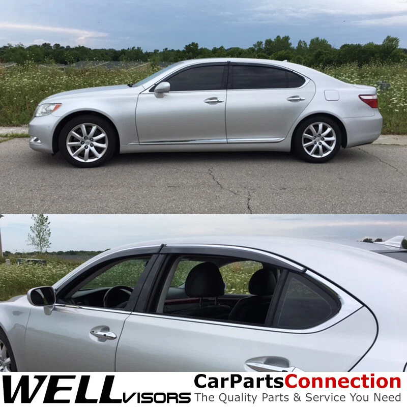 Visera lateral ventana WellVisors 07-17 Lexus LS460L LS600hL deflectores laterales cromados Foto 1 de 4