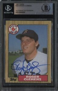 Roger Clemens Signed 1987 Topps #340 Boston Red Sox AUTO BGS BAS