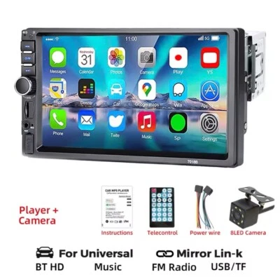 Autoradio 7'' 1 Din Touchscreen Bluetooth USB MP5 FM AUX Mirror Link Lettore - Immagine 1 di 4