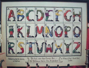 Cuntry English Posture Alphabet sampler cross stitch pattern - Picture 1 of 3
