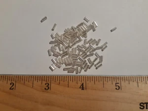 100PCs Glass Tube Bugle Beads White Silver Lined Jewelry Crafts USA SHIPPING - Picture 1 of 7