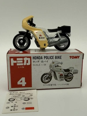 Tomica No.4 Honda Полицейский Велосипед 1/34 Красная Коробка Сделано в Японии Редкий Винтажный - Изображение 1 из 4