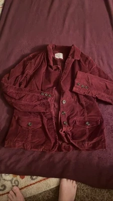 Chaqueta Blazer Pana Para Mujer Borgoña Botón Bolsillos Delanteros Foto 1 de 2