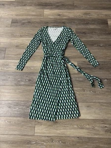 Diane von Furstenberg x Target Wickelkleid Gr. XS Midi Grün Geo Retro Designer - Bild 1 von 6