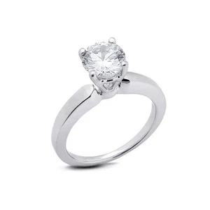 3ct E SI2 Round Cut Natural Certified Diamond 14k Gold Solitaire Engagement Ring - Picture 1 of 6