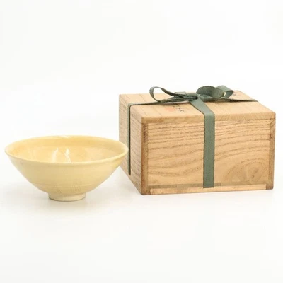 Tazón de té Miura Chikusen Juko Chawan con caja y utensilios de ceremonia de té de tela Sado JPN Foto 1 de 4