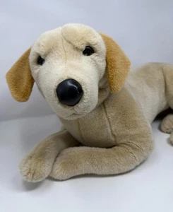 Großer realistischer liegender gelber Labrador Hund Stofftier Plüschtier - Bild 1 von 5