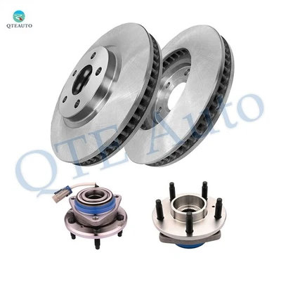4 Front 303mm Brake Disc Rotors-Wheel Hub Bearing For 2000 2001 Chevrolet Impala - Image 1 of 4