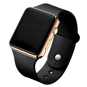 Simple Digital Watch Fashion Sport LED Electronic Watch Black Silicone Wristban - Picture 1 of 14