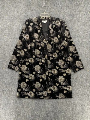 Blazer Dressbarn Mujer Plus Terciopelo Negro Brillante Adornado Talla 18W Vacaciones Foto 1 de 4