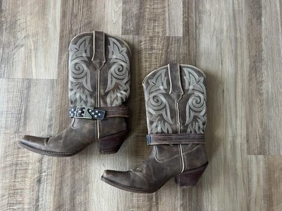 Женские ковбойские сапоги Durango размер 7,5 коричневые 12 дюймов с вышивкой DRD0208 - Изображение 1 из 4