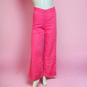 Pantalones de Discoteca Vintage Años 70 Rosa Bellbottom Acampanados Talla 0 Retro Mod Hippie - Imagen 1 de 5