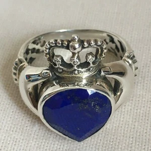 NICKY BUTLER LAPIS Genuine GEMSTONE CROWN STERLING SILVER RING 7  Beautiful   MG - Picture 1 of 4