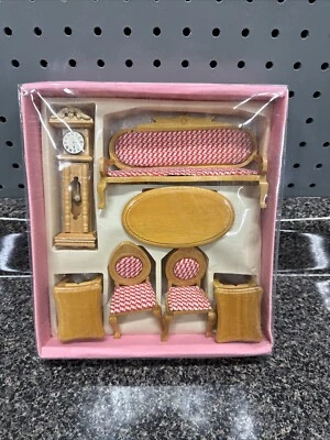 KINGSBRIDGE DOLL HOUSE FURNITURE Table Chairs Hutch - Image 1 of 4