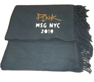 P!NK Pink Alecia Moore 2019 Madison Square Tour Cashmere Throw Adriatic Blue NWT - Picture 1 of 7