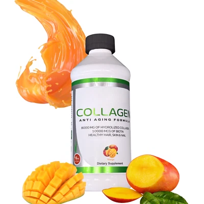  Extra Strength 10000 Biotin+8000 Liquid Collagen-Mango Flavor 16 fl Oz / 473mL - Image 1 of 4