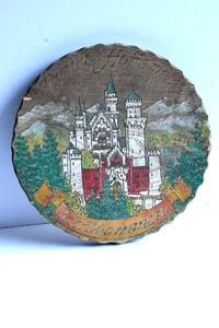 1996 Hand Painted Pyrography Welcome Plaque | Neuschwanstein Castle, Germany - Picture 1 of 21