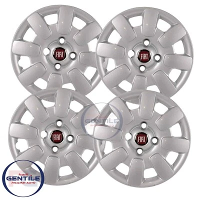 KIT 4 COPPA RUOTA FIAT PANDA CERCHIO 13 COPRICERCHIO BORCHIA COPRI RUOTA ROSSO - Изображение 1 из 2