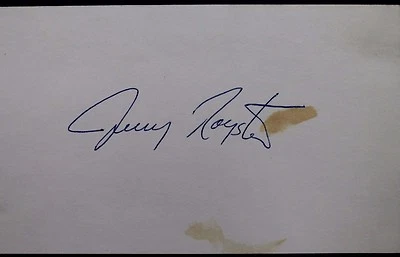 Jerry Royster Padres Braves Dodgers Autographed 3x5 Signed Index Card JSA 17D - Image 1 of 4
