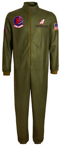 Mens Top Gun Fleece All In One teens Maverick Flight Suit Pyjamas Loungewear Pjs
