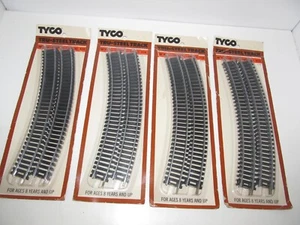4 Vintage TYCO Train HO Scale Tru Steel Curved Track 4 Packs - Picture 1 of 4