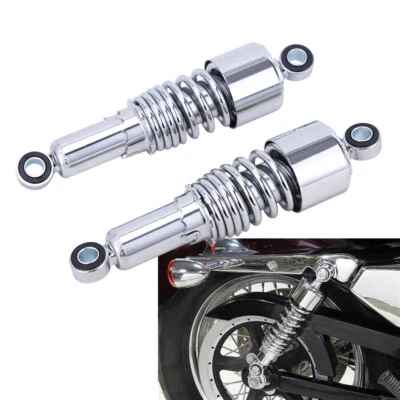 Chrome 10.5" Rear Shock Absorber For Harley Sportster Dyna Touring Road King - Image 1 of 4