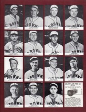 1947 Tip-Top Bread: ST. LOUIS BROWNS Team REPRINT set D323 | ALL 15 cards