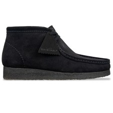 clarks wallabee black suede mens boots