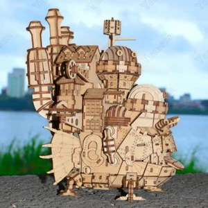 Studio Ghibli Howl's Moving Castle ki-gu-mi Kigumi Wood color 3D puzzles Kit - Picture 1 of 5