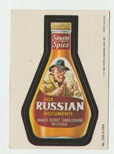 Wacky Packages 1980 Topps Sticker #256 Seven Spies For Russian Documents - Imagen 1 de 2