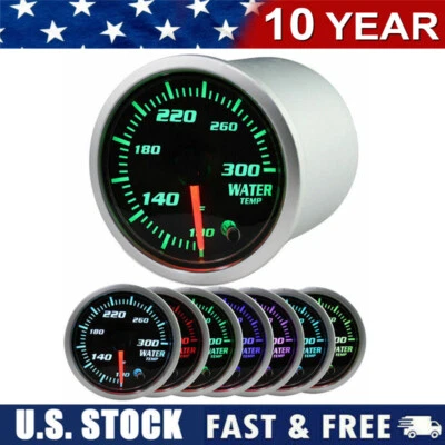 2"52mm 7 Color LED Display Car Water Coolant Temperature Temp Gauge Meter 300 °F - Image 1 of 4