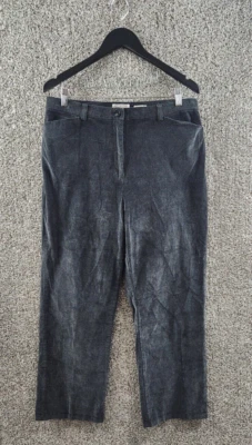 Pantalones al tobillo Northern Reflections negros de pana pierna recta elásticos para mujer 14 Foto 1 de 4