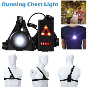 AU Flexible Safety Night Running Light LED Chest Back Warning Lamp Jogging USB - Picture 1 of 13