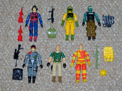 Vintage Mid-1980s Hasbro G.I. Joe ARAH Lot of 6 Figures with Some Accessories  - Image 1 of 4