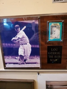 Lou Gehrig Photo Plaque w/Card THE IRON MAN - Picture 1 of 1