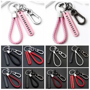 Bag Pendant Anti-lost Car Keychain Leather Key Chain Phone Number Plate Keyring