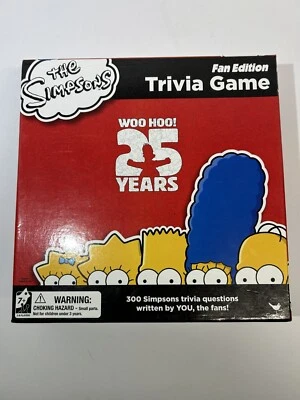 The Simpsons Trivia Board Game Fan Edition Woo Hoo 25 Years 2013 -Adult owned- - Image 1 of 3