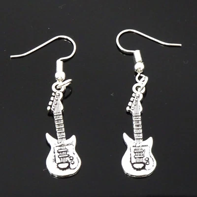 2X orecchini bigiotteria CHITARRA ELETTRICA orecchino metallo musica 3,1 X 1,1cm - Immagine 1 di 3