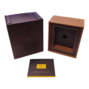 Genuine Breitling Leather Watch Box Case & Instruction Manual Only - Picture 1 of 12