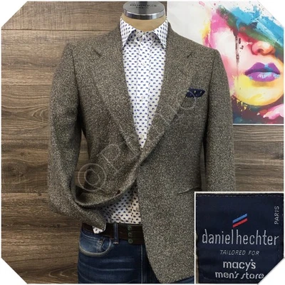 VINTAGE Mens Knit Tweed Blazer Sport Coat Casual Jacket Size 38R Classic Suit - Image 1 of 4