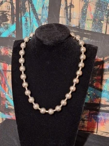 Silver Tone 10mm Ball Bead Chain Necklace Stainless Steel - Picture 1 of 9