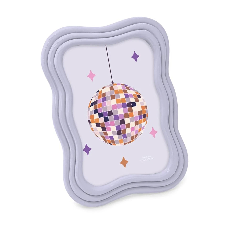 Marco decorativo curvo de lavanda ligera 4x6 para expositor de mesa y pared, decorativo... Foto 1 de 4